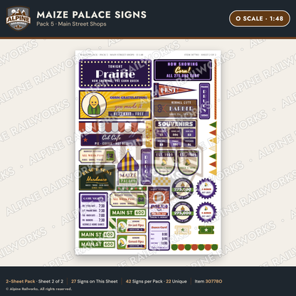 Alpine Railworks 30778O O Scale Roadside Signs - Corn Palace