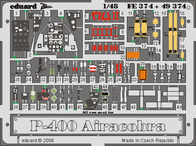 Eduard FE374 1/48 P-39/P-400 Airacobra Photo Etch for Hasegawa