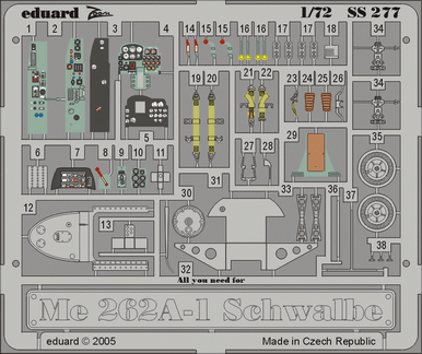 Eduard SS277 1/72 Me 262A-1 Schwalbe for HASEGAWA