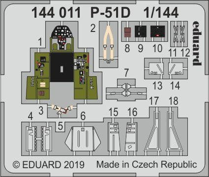 Eduard 144011 1/144 Aircraft- P51D for EDU & PAZ (Painted)