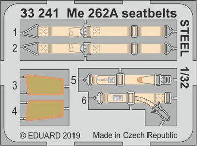 Eduard 33241 1/32 Me 262A Seatbelts Steel for Revell