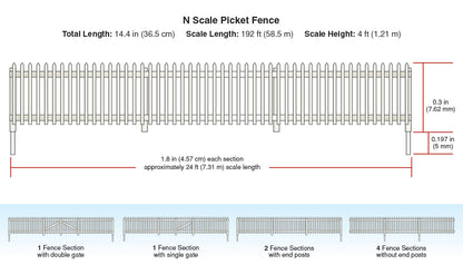 Woodland Scenics A2994 N Scale Picket Fence