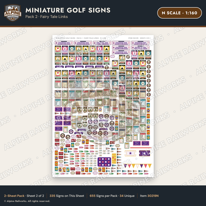 Alpine Railworks 30219N N Scale Miniature Golf Signs