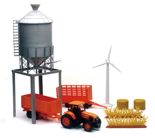 New Ray SS-33213 1/32 Kubota Farm Tractor Grain Bin Playset