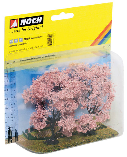 Noch 21996 All Scale Blooming Almond Trees, 8 & 9 cm, Set of 2