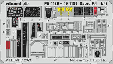 Eduard FE1189 1/48 Sabre F.4 for Airfix Photo Etch Detail Set