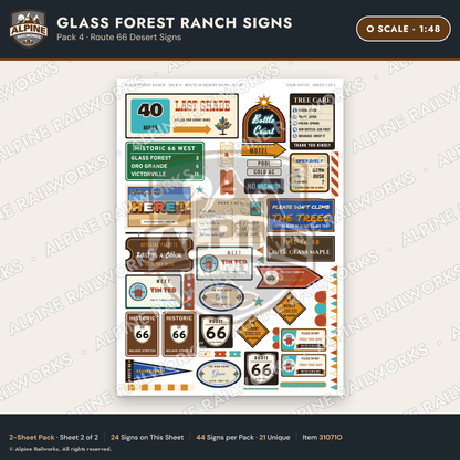 Alpine Railworks 31071O O Scale Roadside Signs - Bottle Tree Ranch