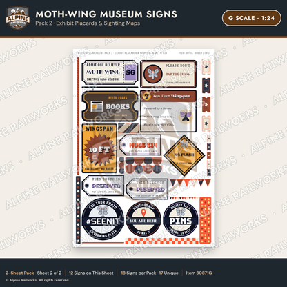 Alpine Railworks 30871G G Scale Roadside Signs - Mothman Museum