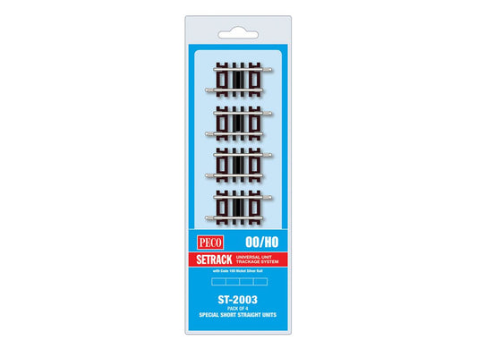 Peco ST-2003 HO Scale Code 100 Nickel Silver Special Short Straight
