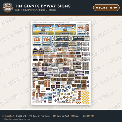 Alpine Railworks 30990N N Scale Roadside Signs - Scrap Metal Giants