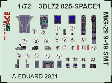 Eduard 3DL72025 1/72 MiG-29 9-19 SMT SPACE Space