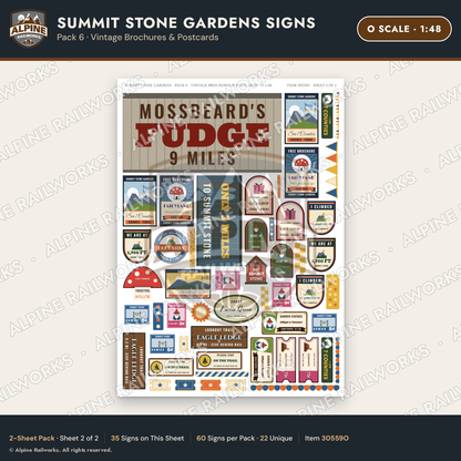 Alpine Railworks 30559O O Scale Roadside Signs - Rock Garden