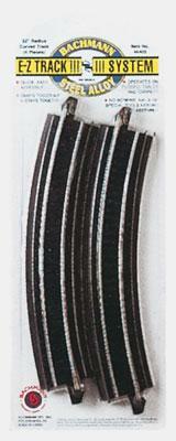 Bachmann 44403 HO Scale Curved Track w/Steel Rail & Black Roadbed - E-Z Track(R) -- 22" Radius pkg(4)