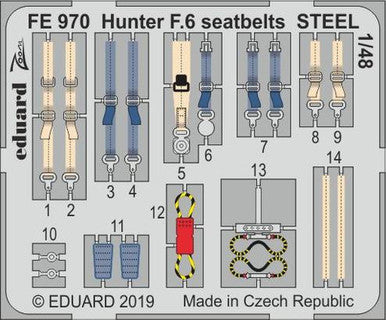 Eduard FE970 1/48 Hunter F.6 Seatbelts Steel for Airfix