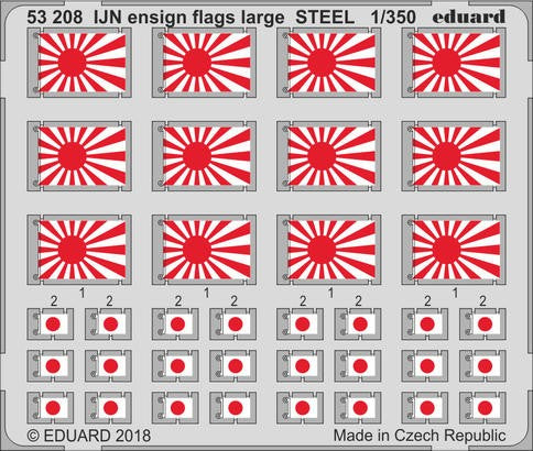 Eduard 53208 1/350 Ship- IJN Ensign Flags Steel (Painted)
