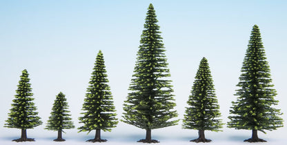 Noch 26827 All Scale Tall Spruce Trees -- 6-5/16 - 7-1/2" 16-19cm Tall pkg(10)