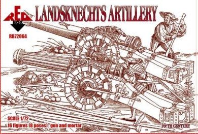 Red Box Figures 72064 1/72 Landsknechts Artillery XVI Century (16 w/Guns & Morta