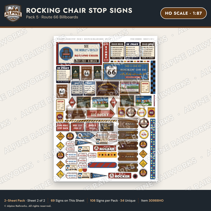 Alpine Railworks 30988HO HO Scale Roadside Signs - Giant Rocking Chair