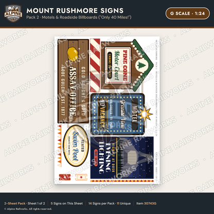 Alpine Railworks 30743G G Scale Tourist Signs - Mount Rushmore