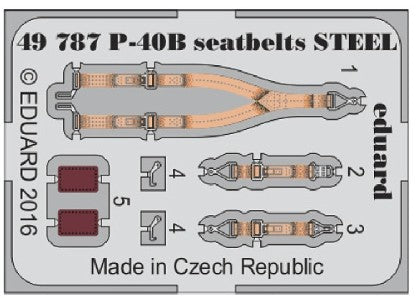Eduard 49787 1/48 Aircraft- P40B Seatbelts Steel for ARX (Painted)
