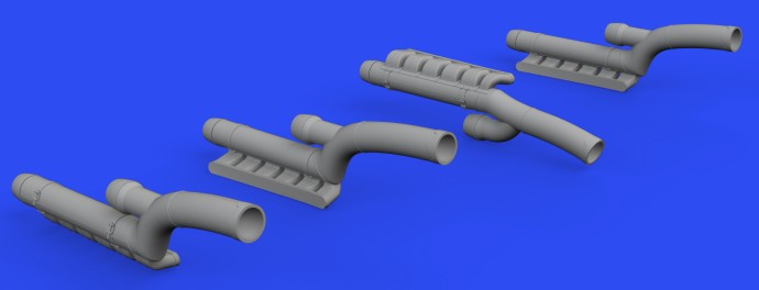 Eduard 648606 1/48 Aircraft- Bf110G Exhaust Stacks for EDU (Photo-Etch & Resin)