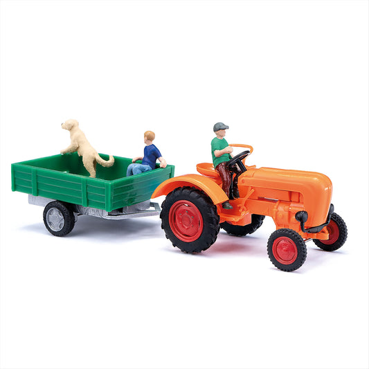 Busch 50052 HO Scale Allgaier A 111 L Tractor & Trailer, Assembled