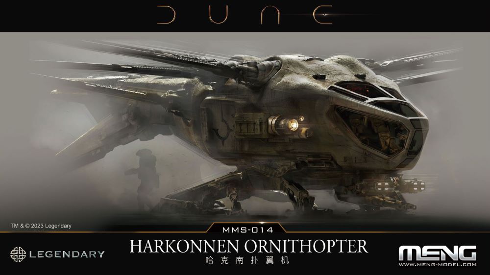 Meng Models MMS14 Dune Movie: Harkonnen Ornithopter (7"wide, 3.5"long)