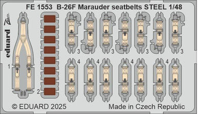 Eduard FE1553 1/48 B-26F Marauder Seatbelts STEEL
