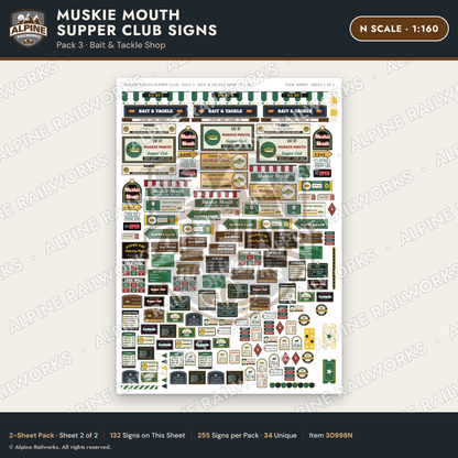 Alpine Railworks 30998N N Scale Roadside Attraction Signs - Giant Fish