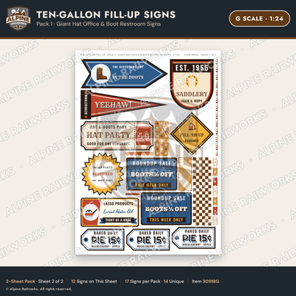 Alpine Railworks 30918G G Scale Roadside Attraction Signs - Cowboy Hat