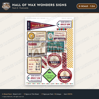 Alpine Railworks 31157G G Scale Roadside Attraction Signs - Wax Museum