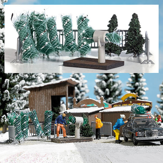 Busch 1182 HO Scale Christmas Tree Lot Miniature Scene Kit