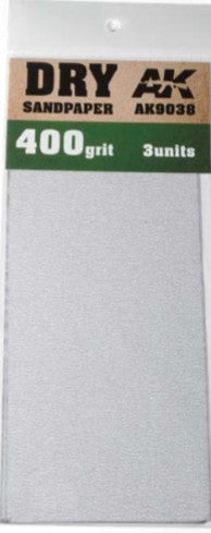 AK Interactive 9038 Dry Sandpaper Sheets 400 Grit (3)