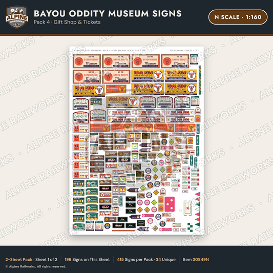 Alpine Railworks 30849N N Scale Roadside Signs - Oddity Museum