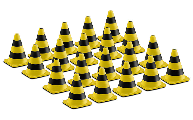 Conrad 99823-01 1/50 Traffic Cone Set Yellow/Black Diecast