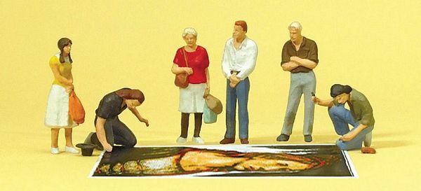Preiser 10549 HO Scale Working People -- Street Artists & Onlookers pkg(6)