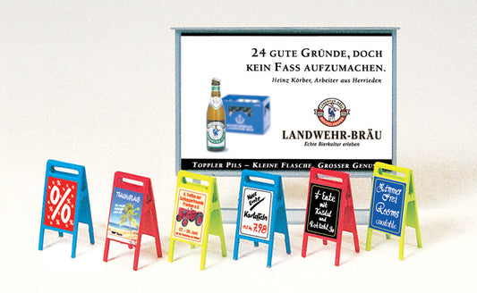 Preiser 17208 HO Scale Advertising Boards Kit w/Hoarding
