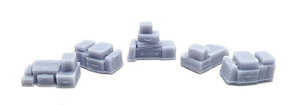 All Scale Miniatures 870986 HO Scale Luggage Stacks -- Unpainted pkg(5)