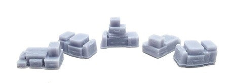 All Scale Miniatures 870986 HO Scale Luggage Stacks -- Unpainted pkg(5)