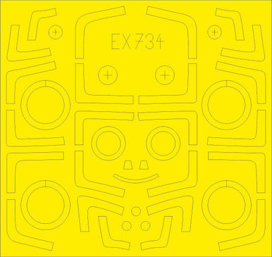 Eduard EX734 1/48 Mask Su27UB TFace Canopy Mask Set for KTY