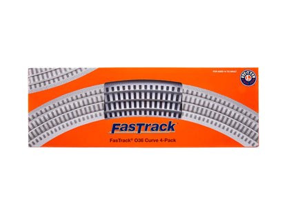 Lionel 6-85390 O Gauge White O36 Curve FasTrack 4-Pack