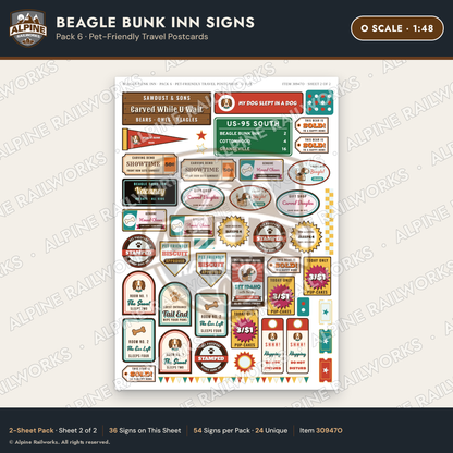 Alpine Railworks 30947O O Scale Roadside Signs - Dog-Shaped Inn