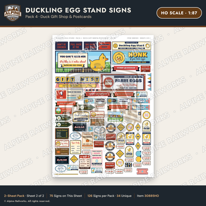 Alpine Railworks 30885HO HO Scale Roadside Signs - Giant Duck
