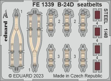 Eduard FE1339 1/48 B-24D Seatbelts Steel for Revell