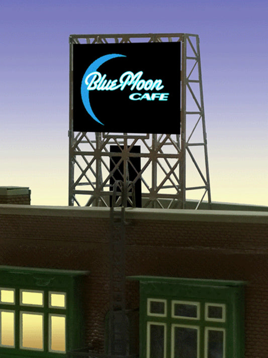 Miller Engineering 338960 N/Z Scale Blue Moon Cafe Billboard