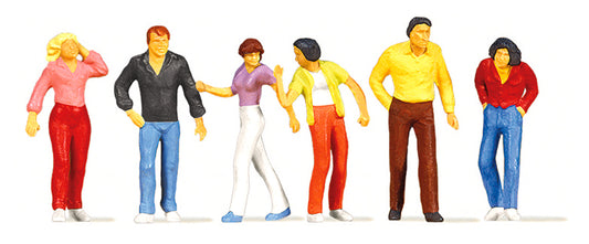 Preiser 10118 HO Scale Walking Passers-By Figure Set pkg(6)
