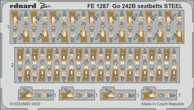Eduard FE1287 1/48 Go 242B Seatbelts STEEL Photo Etch for ICM