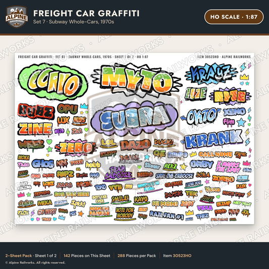 Alpine Railworks 30523HO HO Scale Freight Car Graffiti Cut-Outs