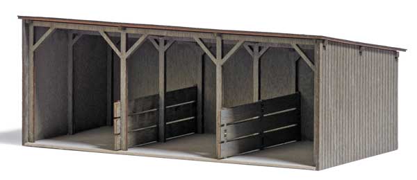 Busch 1899 HO Scale Wood Shelter -- Laser-Cut Wood Kit - 12.3 x 6.5 x 4.6cm
