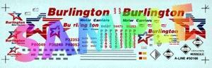 A Line Products 50166 HO Scale Decals - For 53' Plate Trailers -- Burlington